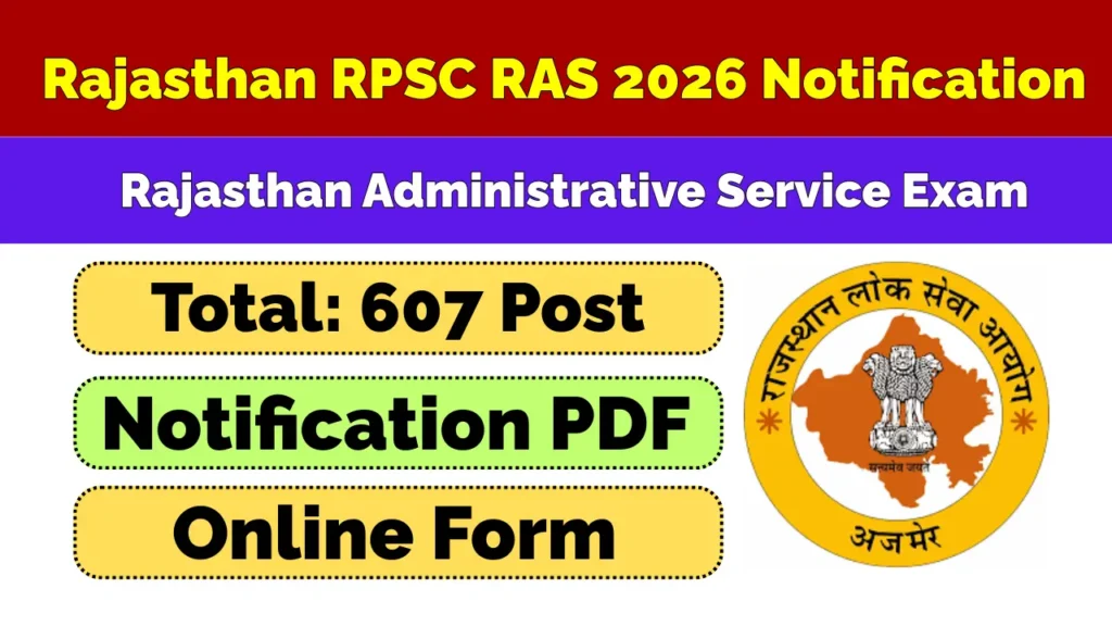 RPSC RAS EXAM Notification-2026 UPDATE